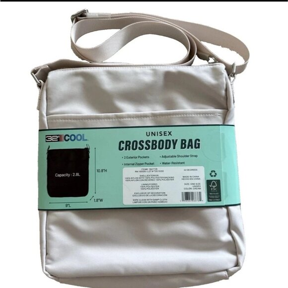 NEW Unisex Cream Crossbody Bag 32 Degrees - Picture 2 of 8